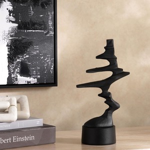 Escultura de Metal abstracta moderna, pieza decorativa llamativa con acabado brillante para interiores elegantes de hogar u oficina - Product Image 2