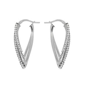 Pendientes de Aro Dea Senia al por Mayor de Alta Calidad, Oro Blanco, Cristales Blancos, Chapado en Oro de 18K, Plata de Ley 925 - Product Image 2