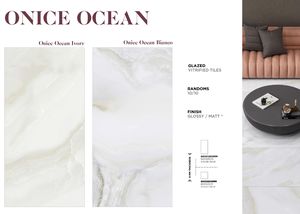 Azulejos de porcelana esmaltada antideslizante diseño italiano Onice Oceano Bianco estilo moderno para villas centros comerciales escuelas habitaciones antibacteriano - Product Image 2