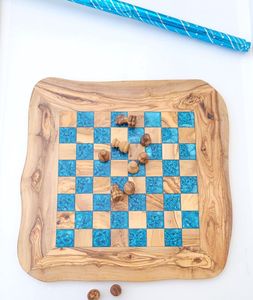Jeu d'échecs en bois et résine personnalisé |   Finition de bonne qualité, faite à la main |   Vente en gros d'usine, prix de gros - Product Image 1