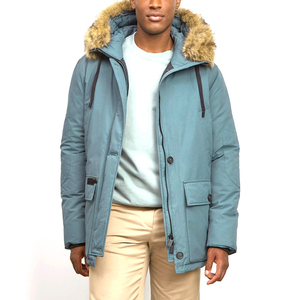 Chaqueta de Invierno Casual para Hombre, Chaqueta Acolchada Blanca, Parka de Color Sólido con Capucha, Cremallera, Forro Impermeable, Reversible, con Logotipo Estampado, para Exteriores - Product Image 1