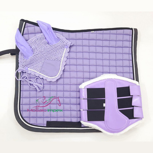 Mosaïque Impex Durable Violet Dressage Tapis de Selle Ensemble Matching Bottes et Oreille Bonnet Tissu Doublure Haute Qualité Cheval Tapis de Selle - Product Image 1