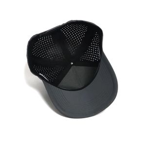 Casquette de golf respirante haute performance avec protection solaire, détail cordon, trous découpés au laser, logo personnalisé en caoutchouc PVC pour hommes, entraînement fitness - Product Image 5