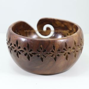 Handicraft Premium Wood <b>Yarn</b> Storage Bowl for Knitters Handcrafted Eco-Friendly <b>Yarn</b> Storage Wooden Bowl - Product Image 3