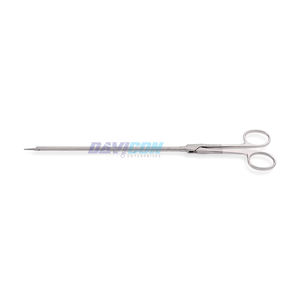 กรรไกรขนาดเล็กสแตนเลสสำหรับการผ่าตัดผ่านกล้องทางหน้าอก ใบมีดคมแบบตรง 1 ซม. ปลายทู่ ขนาดแกน 5 มม. ด้ามจับแบบวงแหวน ขนาด 6.5 นิ้ว (16.5 ซม.) - Product Image 1