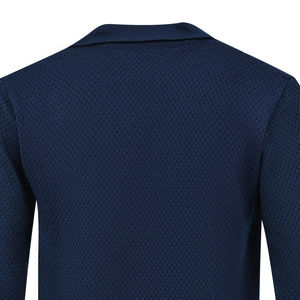 Suéter de cárdigan liso azul marino de alta calidad 100% algodón transpirable antiarrugas antiretráctil con logotipo personalizable para invierno - Product Image 5