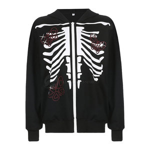 Sudadera con Capucha de Invierno para Mujer, Talla Grande, Forro Polar, 100% Algodón, Adorno de Pedrería, Logotipo Personalizado, Impresión Lisa Teñida, Alta Calidad OEM - Product Image 1