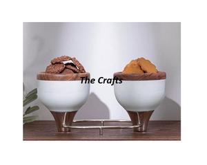 Bol de dattes de chocolat de conception fabuleuse dans le bol de service de nourriture en bois pour l'usage de vaisselle de mariage et d'hôtel - Product Image 2