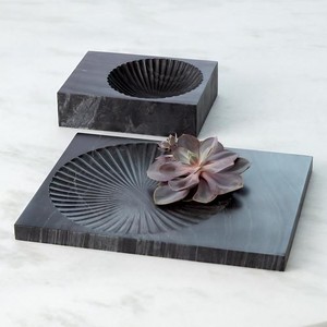 ถาดเสิร์ฟหินอ่อนสีดำทำด้วยมือถาดสี่เหลี่ยมสี่เหลี่ยมถาดเสิร์ฟแบบร่วมสมัยที่มีความต้องการสูง - Product Image 1