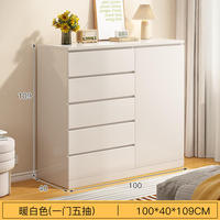 Commode en bois blanc à 6 tiroirs moderne du milieu du siècle Commode pour chambre à coucher personnalisée pour la maison et la salle à manger