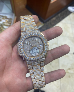 Haute Qualité Bling Hip Hop Rappeur Entièrement Diamant Lab Grown Montres Hommes Glacé Argent Or Rond De Luxe Quartz Montre-Bracelet ind - Product Image 6