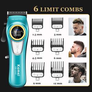 Tondeuse professionnelle sans fil pour hommes avec écran LED, base de charge, 9000 tr/min, outils de coupe de cheveux avec alimentation USB - Product Image 5