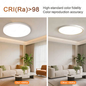 Runde Ultraflache Deckenleuchte Modern mit Augenschutz für Wohnzimmer und Schlafzimmer, Nordische Moderne LED-Deckenlampe Himmelsspiegel-Design - Product Image 5