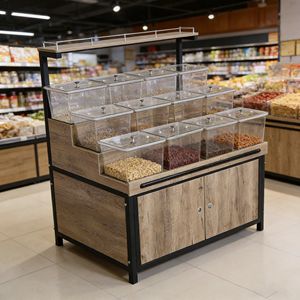 Étalage à collations en bois, présentoir pour aliments en vrac, support pour noix, céréales, bonbons, étagère de supermarché - Product Image 4