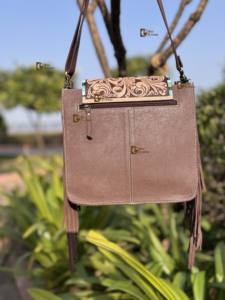 Sac à main en cuir sculpté à la main de style occidental, franges en cuir de vache, fourrure bohème vintage, sac à bandoulière fait à la main, sacs élégants - Product Image 5