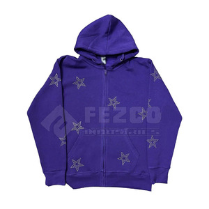 Nueva llegada invierno hombres strass polar Sudadera con capucha poliéster/algodón mezcla Streetwear pulóver moda Casual - Product Image 1