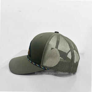 Injae Vina Chapeaux de camionneur tissés personnalisés Chapeaux de camionneur réglables Chasse/pêche en plein air Chapeaux de camionneur 6 panneaux Casquettes de pêche Gorras - Product Image 2