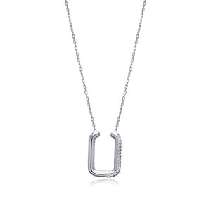 Clair CZ Pierre Rectangle Conception Argent Charme Collier Pendentif En Gros Bijoux Fine Jewellery - Product Image 5