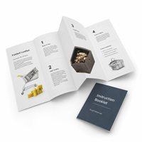 Brochure pliée personnalisée, dépliant, guide du produit, livret d'instructions, papier couché, film laminé, impression numérique, format personnalisé