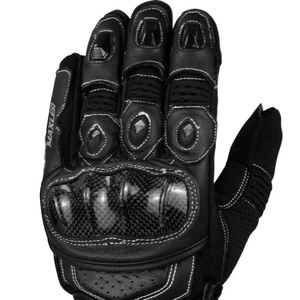Gants de moto en cuir pour sports motorisés, course, compatibles écran tactile, pour hommes et femmes, noirs, prix de gros - Product Image 4