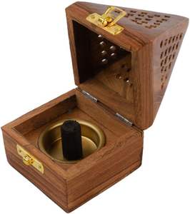 Brûleur d'encens en bois personnalisable avec récupérateur de cendres pour le yoga religieux, la méditation et la fragrance d'intérieur, cadeau - Product Image 3