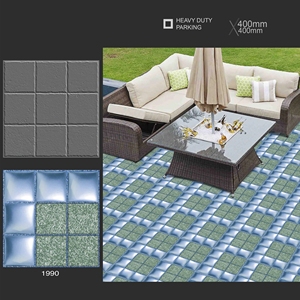 กระเบื้องเซรามิกปูพื้นแบบกันลื่น ขนาด 400x400 มม. ดีไซน์ทันสมัย แข็งแรง ทนทาน หนา 12 มม. สำหรับลานจอดรถ ซูเปอร์มาร์เก็ต และทางเดินกลางแจ้ง - Product Image 2