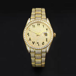 Luxury Design Elegant <b>Men's</b> Watch Sparkling Moissanite Brilliant Diamonds Quartz <b>Stainless</b> <b>Steel</b> Antique 5mm Case - Product Image 5