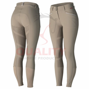 Jodhpurs d'équitation classiques pour femmes offrant une coupe sur mesure, un matériau extensible flexible, des genouillères renforcées et un confort durable - Product Image 3