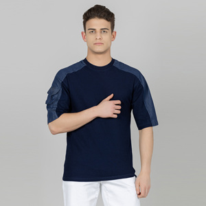 Hommes 100% coton Boxy surdimensionné chemise broderie goutte épaule col arrondi luxe été en plein air Fitness vêtements tricotés - Product Image 2