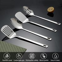 Juego de Utensilios de Cocina de Acero Inoxidable de Alta Calidad, 4 Piezas, Juego de Espátulas, Cuchara para Servir Alimentos, Utensilios de Cocina