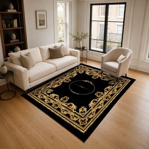 <b>RUGS</b> DEPOT LXDP-0362 Wholesale Black Charcoal Minimalist Designer Digital Printed Machine Washable Chenille Area <b>Rug</b> <b>Non</b> <b>Slip</b> - Product Image 2