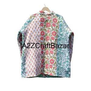 Chaqueta de Algodón Acolchada Floral Hecha a Mano en India, Estilo Jaipuri Vintage, Mangas Largas, Reversible, Secado Rápido, para Otoño, Corta, para Fiestas - Product Image 6
