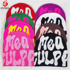 Fabricant de bonnets de couleur personnalisée logo personnalisé bonnet unisexe chaud hiver bonnet en tricot pour hommes et femmes - Product Image 5