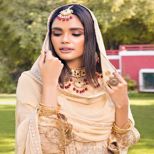 Trajes DE BODA Salwar Kameez de gasa de 3 piezas de diseñadores paquistaníes y ropa de fiesta para mujeres MI Creation Volume Nigar - Product Image 2