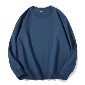 Sweat-shirt à col rond uni pour homme, coupe classique, automne, écologique, respirant, anti-froissement, coupe-vent, polyester/coton tissé - Product Image 4