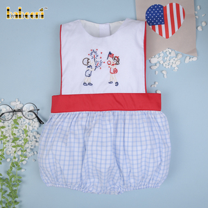 Gorgeous 100% Cotton Casual Geometric Pattern Bubble Dress for Girls CPSIA OEKO-TEX Certified <b>Light</b> Blue Windowpane Fabric-BC780 - Product Image 4