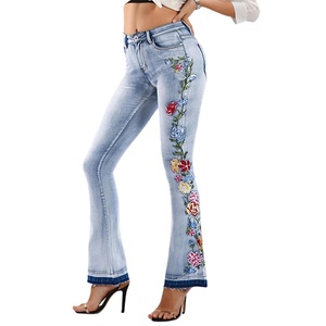 Meilleur prix de gros été femmes pantalons évasés vente à chaud taille haute pantalon évasé décontracté couleur unie respirant toile plat - Product Image 2