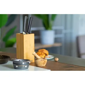 Blocco Portacoltelli Santoku in Bambù Personalizzato di Alta Qualità e Sacchetti Arrotolabili per Prodotti - Product Image 2