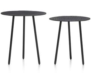 ชุดโต๊ะข้างเตียงทำจากโลหะ2ชิ้นพร้อมตะกั่วโต๊ะวางบนโซฟาสำเร็จรูปสีเทาสำหรับใช้ในบ้าน - Product Image 2