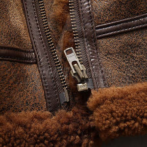 Premium <b>Men's</b> <b>Shearling</b> Leather <b>Jacket</b> with Eco-Friendly Soft Fur Lining and Front Logo for Winter - Product Image 4