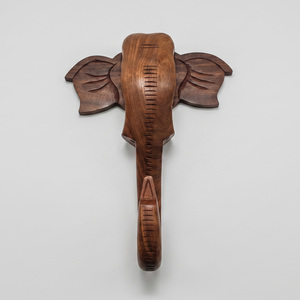 Décoration murale en bois de sheesham sculptée à la main en forme de tête d'éléphant, décoration murale en bois d'éléphant faite à la main, décoration décorative pour la maison - Product Image 5