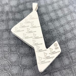 925 argent Logo personnalisé pendentif rond Moissanite diamant Hip Hop bijoux glacé charme Logo collier cadeau d'anniversaire - Product Image 2