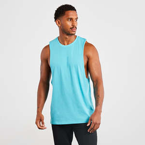Débardeurs 100% coton pour hommes Chemise de sport respirante à séchage rapide et à haute élasticité pour l'entraînement physique et la course en plein air - Product Image 1