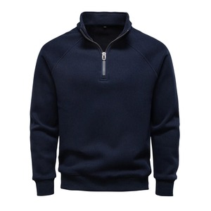 Autumn Winter Stand-Up Collar Sports <b>Jacket</b> for <b>Men</b> XL Zipper Hooded Pullover Retro <b>Velvet</b> Casual Hoodie Solid Jersey Top - Product Image 2