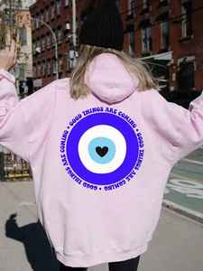 Sudadera con capucha con estampado de mujer, sudadera informal cómoda de estilo callejero con bolsillo, sudadera transpirable para hombre - Product Image 6