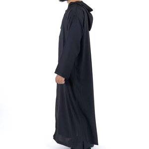 Hombres islámicos de moda Thobes Jubba 100% Traje largo oscuro de alta calidad Thobe Ropa de hombre Ramadan Djellaba Eid - Product Image 2
