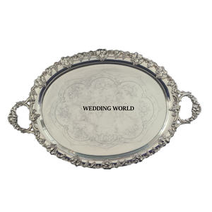 Hot Selling Latest Embossed Design Metal <b>Chocolate</b> Tray Eco-Friendly <b>Wedding</b> Party Decorative Fancy Platter - Product Image 1