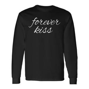 T-shirt a maniche lunghe Forever Kiss, girocollo, unisex, per adulti, regalo di nozze - Product Image 1