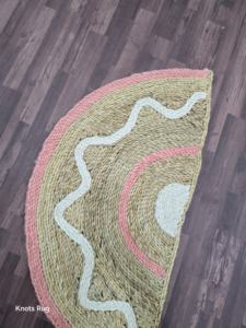 พรมปอกระเจาทำด้วยมือชั้นนำของอินเดียปรับแต่งได้ดีไซน์ทันสมัยแบบแอบสแตรกมือพร้อมตัวเลือกขนาด - Product Image 2