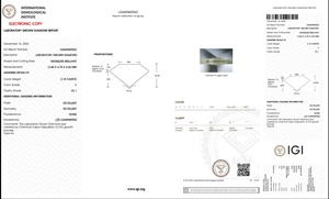 2.18 ct marquise Cut Lab-grown Diamond IGI Certified F Color VS1 Clarity Lab-Stone - Product Image 5